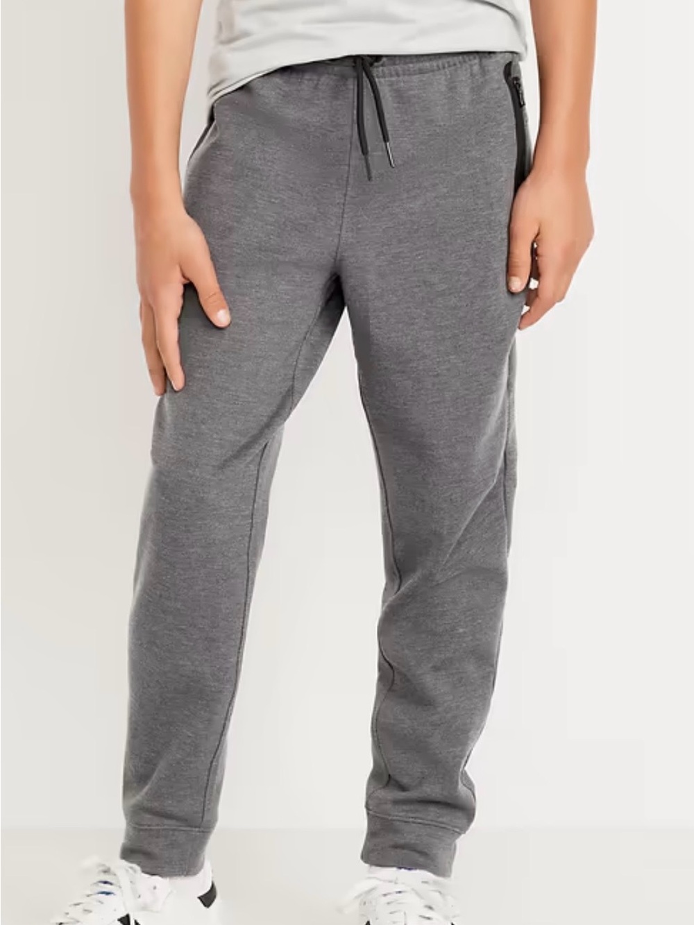 Old Navy Boys' Charcoal Gray Jogger Sweatpants with Zipper Pockets
